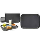 Black 8 Pack Plastic Nonslip Serving Tray for Cafeteria, School Lunch 12... - £60.74 GBP