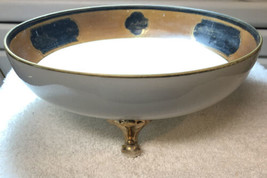 Mortimer Nippon Hand Painted Black Gold  Rectangular Footed Bowl - £7.18 GBP