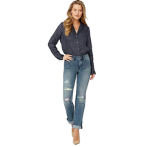 NYDJ Marilyn Straight Leg Jeans Size 24W Clean Monet Embroidered Distressed - £17.31 GBP