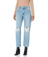 The Drop Women&#39;s Luca High-Rise Distressed Loose Straight-Fit Medium SIz... - €25,55 EUR