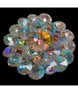 Exceptional Vintage Aurora Borealis Brooch Pin 1.8&quot; - $17.26