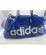 Vintage Adidas Duffle Bag Gym Travel Retro Spellout Navy White Y2K Zip W... - $34.25