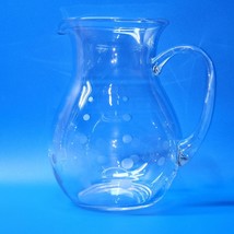 Mikasa Clear Glass Pitcher Polka Dot Circles 80 Ounce Handled Polkadot B... - £23.96 GBP