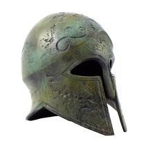 Ancient Greek Corinthian Helmet Real Bronze Metal Art Sculpture - $216.15 CAD