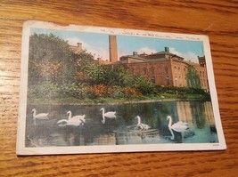 015 VTG Horlick&#39;s Malted Milk Corporation Wisconsin Postcard Unused Swans river - £12.78 GBP