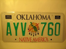 New Native America License Plate 2008 Oklahoma #Ayv 760 More In # Order [Y59E5] - £13.38 GBP