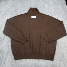 Jos A Banks Sweater Mens XL Brown Cotton Knitted High Neck Signature Col... - $22.75