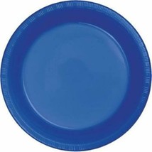 Cobalt Blue 10 Inch Plastic Dinner Plates 20 Pack Tableware Party Decorations - £28.67 GBP
