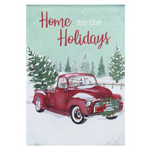 Home for the Holidays Red Truck Garden Flag-2 Sided Message, 12.5&quot; x 18&quot; - $18.00