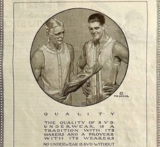 1920 BVD Underwear New York Advertisement Clothing Ephemera Circle - £11.12 GBP