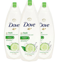 Pack of (3) New Dove Body Wash Cool Moisture 22 Fl oz Cucumber &amp; Green Tea - £27.45 GBP