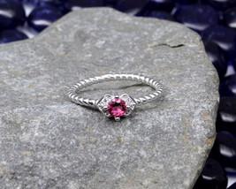 Pure 925 Silber Indisch Ring Rosa Weiß Cz Platinum Finish - £14.06 GBP