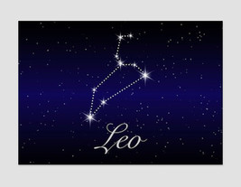 Leo Zodiac Sign Canvas Print Leo Gift Astrology Art Zodiac Print Leo Wall Art As - £39.05 GBP