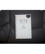 Rae Dunn &quot;Dream Big&quot; Spiral Notebook Journal Hardback White 160 Lined Pa... - £17.22 GBP