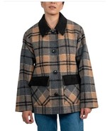 Pendleton Womens Barn Coat Tan Multicolor Plaid Virgin Wool Blend Luxurious - $139.99