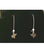 Texas state pearl bead Drop Pierced Gold Tone Earrings - $282.73 MXN