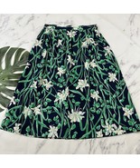 Pendleton Womens Vintage 90s Midi Skirt Size 16 Blue Green Floral Pockets - $39.25 CAD