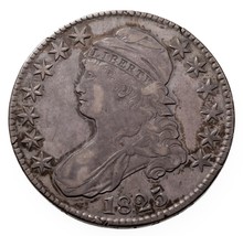 1825 50C Buste Demi Dollar En Extra Fin État, Tonifiant Sur Deux Côtés - $3,977.99 MXN