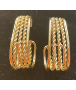 Vintage Gold Tone Hoop Dangle Drop Earrings Estate Jewelry Find KG - $13.91 CAD