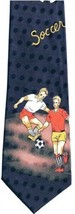 Men&#39;s Necktie Soccer Sports Black Polka Dot Ground 100% Polyester - £10.49 GBP