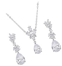 Teardrop Wedding Bridal Jewelry Set for Brides Drop - £67.44 GBP