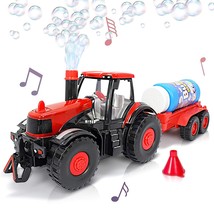 Bump &amp; Go Bubble Blowing Farm Tractor Toy Truck With Lights &amp; Sounds, And Action - £35.82 GBP