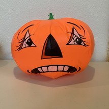 Vintage 60s Halloween Inflatable Plastic Pumpkin Alvimar 16&quot; 2 Face Rare... - $441.66 MXN