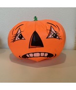Vintage 60s Halloween Inflatable Plastic Pumpkin Alvimar 16&quot; 2 Face Rare... - $33.46 CAD