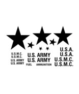 US Army Military S Star Decal Sticker Set Kit fits Willys Truck M38 MB G... - £36.86 GBP