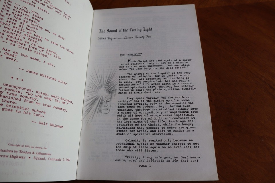 5x Astara's Book of Life 22nd 3rd + 1-9 4th Degree Lessons School 1971  Astral Item image 11