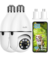 2K Light Bulb Security Camera 2 Pack, 5G/2.4G Wifi Home Surveillance Cam... - $41.03