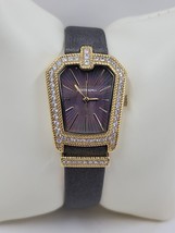 Judith Ripka Deco Goldtone Stainless Steel Brown Leather Strap Watch - $99.00