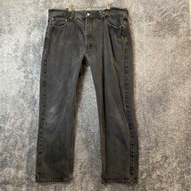 Levis 505 Black Jeans Mens 40x30 Denim Regular Fit Western Outdoors Work - £12.75 GBP