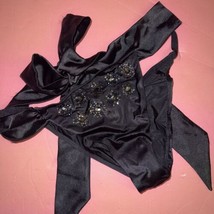 Victoria&#39;s Secret O/S Panty Black Blue Crystallized Fashion Show Retro Rare - £94.95 GBP