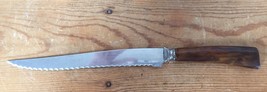 Vtg Sheffield Eng Crown Crest Stainless Serated Carving Knife Bakelite H... - $39.99