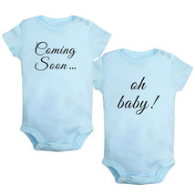 Coming Soon &amp;oh baby Pregnancy Announcement Romper Baby Bodysuit Infant Jumpsuit - £14.69 GBP