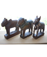 Lot of 3 India Antique Wooden Toy Animals Original Patina c.19th Century... - £112.17 GBP