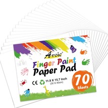 70 Sheets Finger Paint Paper 11.8 x 15.7 inches Paint Pad for Kids Finge... - £24.96 GBP