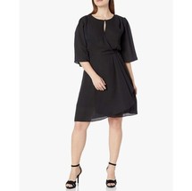 City Chic Womens Plus Medium 18 Black Faux Wrap Dress NWT AR31 - £42.58 GBP