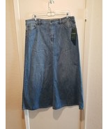 Vtg 90s Ralph Lauren Jeans Co Maxi Denim 5 Pocket Jean Skirt Sz 14 Logo ... - £67.24 GBP