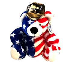 10.5&quot; Air Force Patriotic Plush Teddy Bear Red White and Blue Fiesta Clean - $30.84