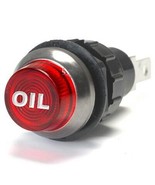 Large Flashing Red Indicator Light Oil Engraved For Oil Pressure - £35.53 GBP