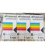 Lot of 3 Polaroid Supercolor Blank Videocassette Vhs Tape T-120 Sealed New - $9.89