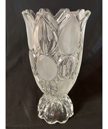 Vintage Czechoslovakian Clear Bohemian Cut Glass Art Glass Vase Original... - £15.71 GBP