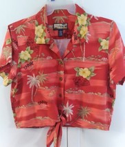 Havana Jacks Cafe Floral Shirt Women&#39;s XL Hawaiian Print 100% Rayon Tie ... - £14.39 GBP