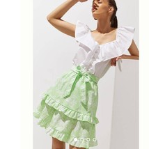 New Peter Som for Anthropologie Ruffled Mini Skirt $140 MEDIUM Green - $86.25 CAD