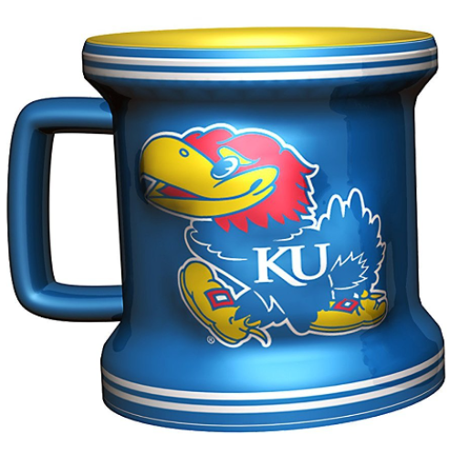 Kansas Jayhawks Shot Glass Sculpted Mini Mug NEW - $8.65