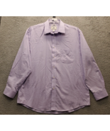 Jos. A. Bank Dress Shirt Mens Size 17.5 Purple Non Iron Tailored Fit But... - $24.47