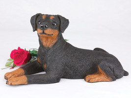 Large 104 Cubic Inches Black &amp; Tan Miniature Pinscher Resin Urn, Ears Down - £145.16 GBP