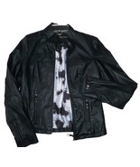 Therapy By Lane Crawford Womens Full Zip Black Faux Leather Moto Jacket ... - $470.22 MXN